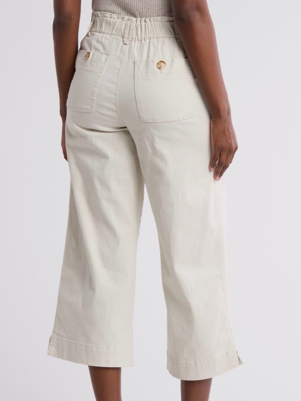Democracy Cream Wide-Leg Women’s Cotton Pants - Picture 2 of 10